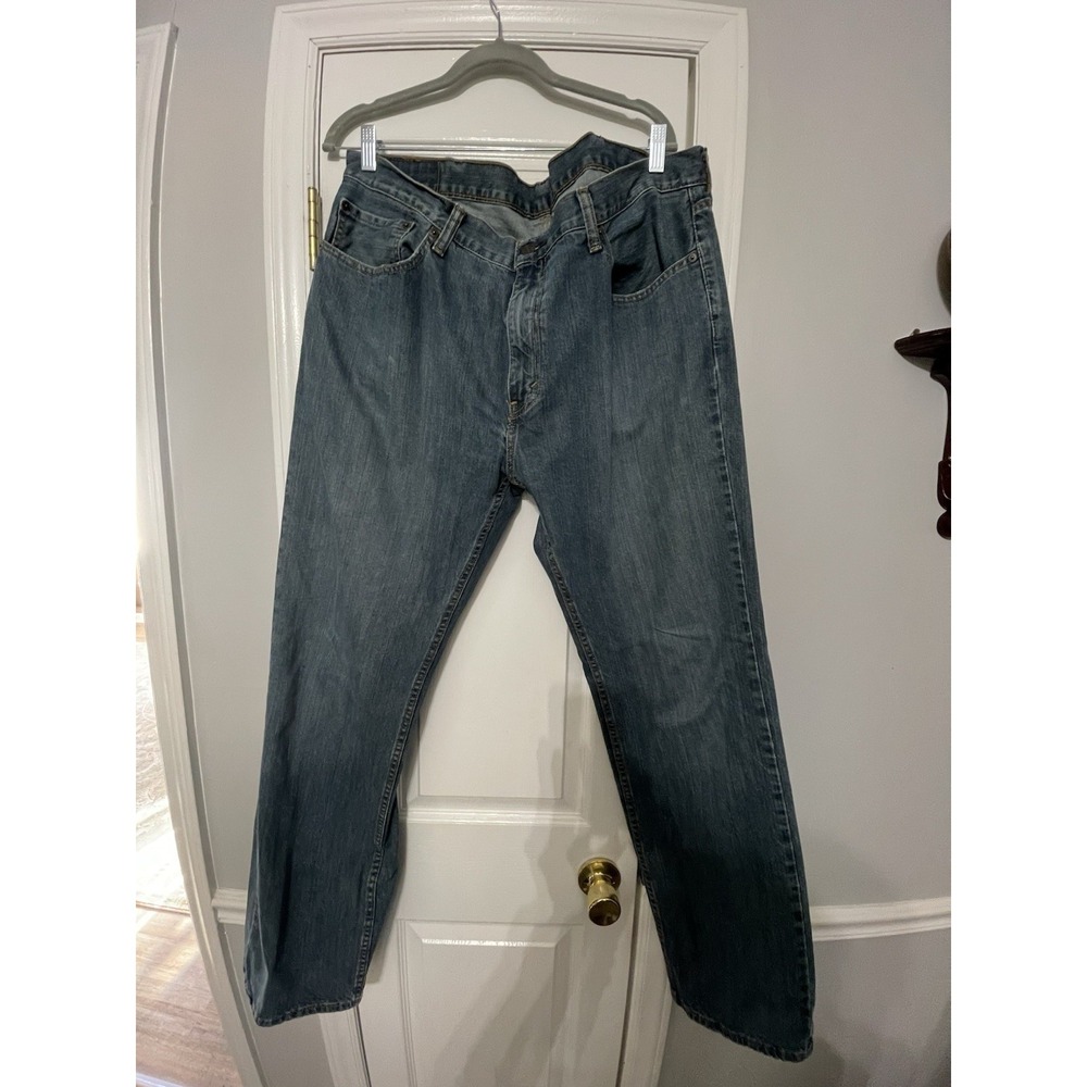 Levis Mens 559 Blue Denim Jeans Straight Relaxed Fit Mid Rise 38x34 - Picture 3 of 3